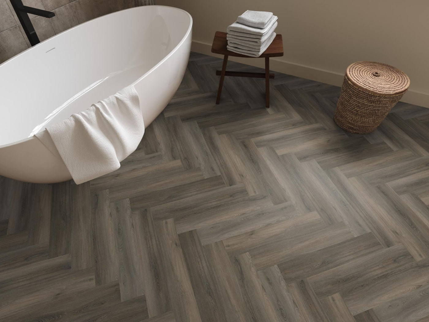 Gigafloor pvc visgraat klik YUP Dark grey 10db geïntegreerde ondervloer - Afbeelding 5