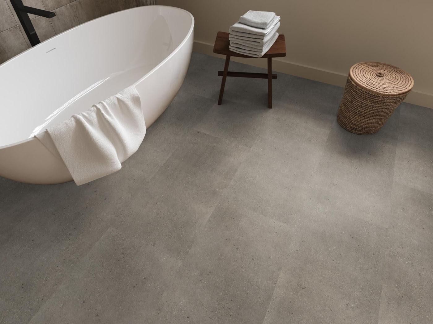 VTWONEN pvc plak tegel/betonlook Composite warm grey - Afbeelding 5