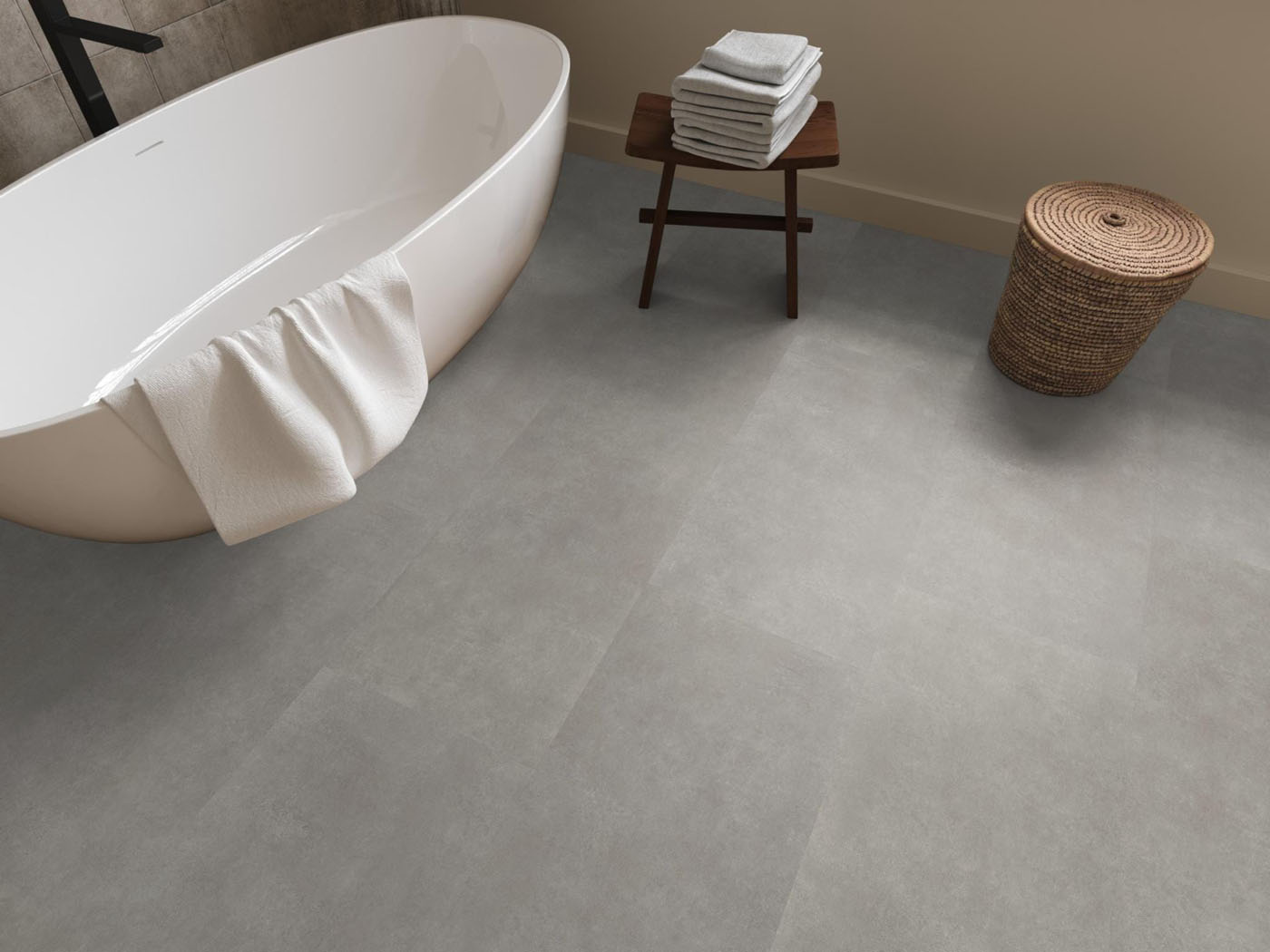 VTWONEN pvc plak tegel/betonlook Basic light grey - Afbeelding 5