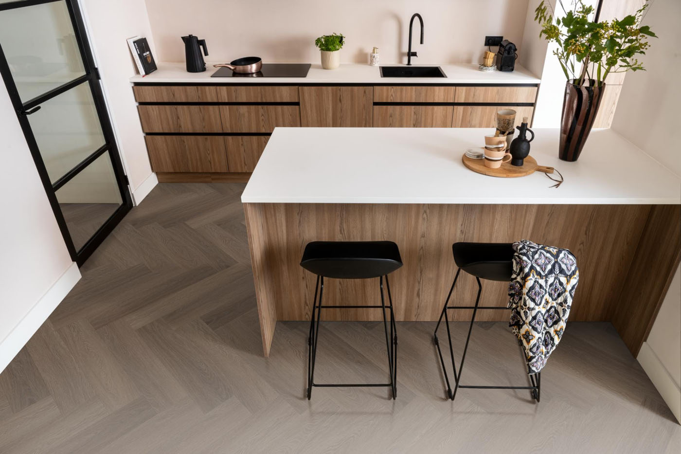 Ambiant visgraat pvc plak Spigato Estino brown - Afbeelding 6