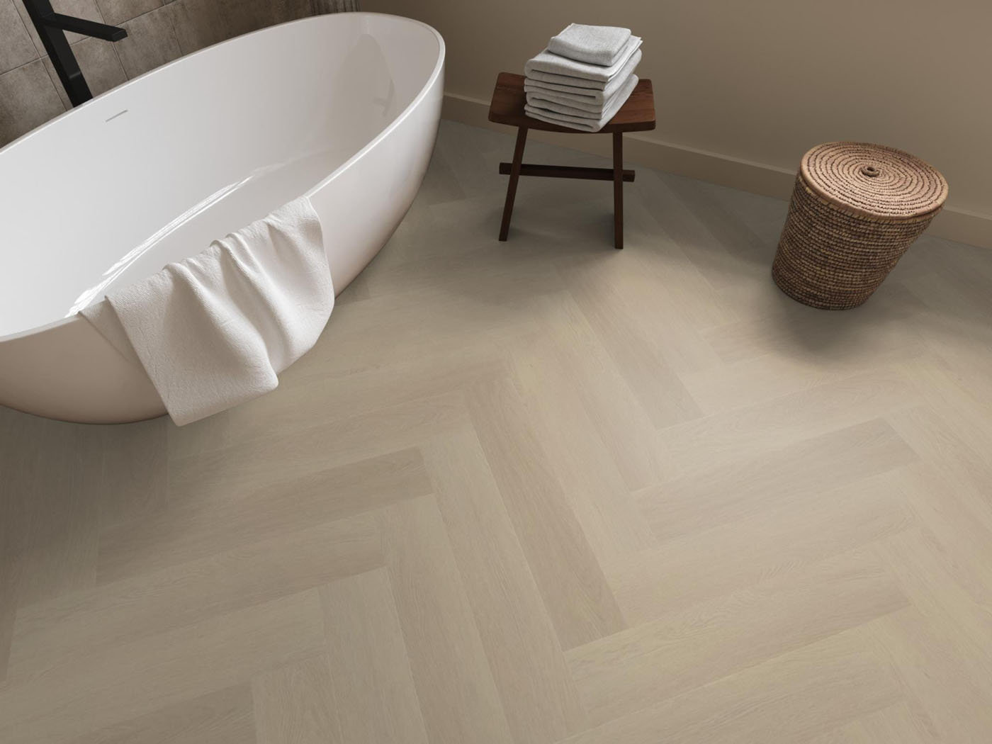 Gigafloor Fulham Visgraat Klik PVC Beige 2613 – 73x14,6 cm – 10dB Ondervloer - Afbeelding 6