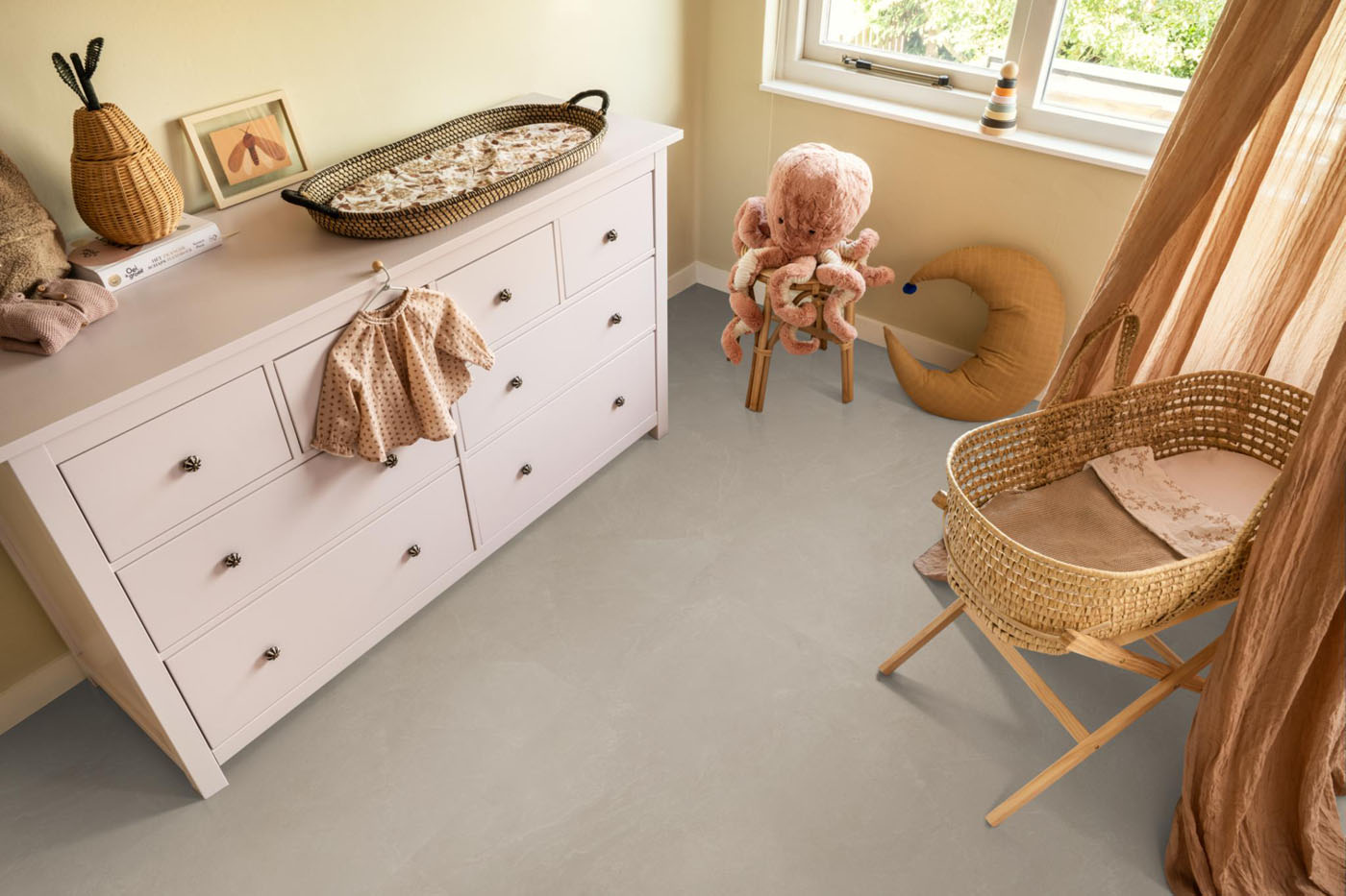 Gigafloor pvc klik betonlook/tegel Stanmore warm beige 10db geintegreerde ondervloer - Afbeelding 7