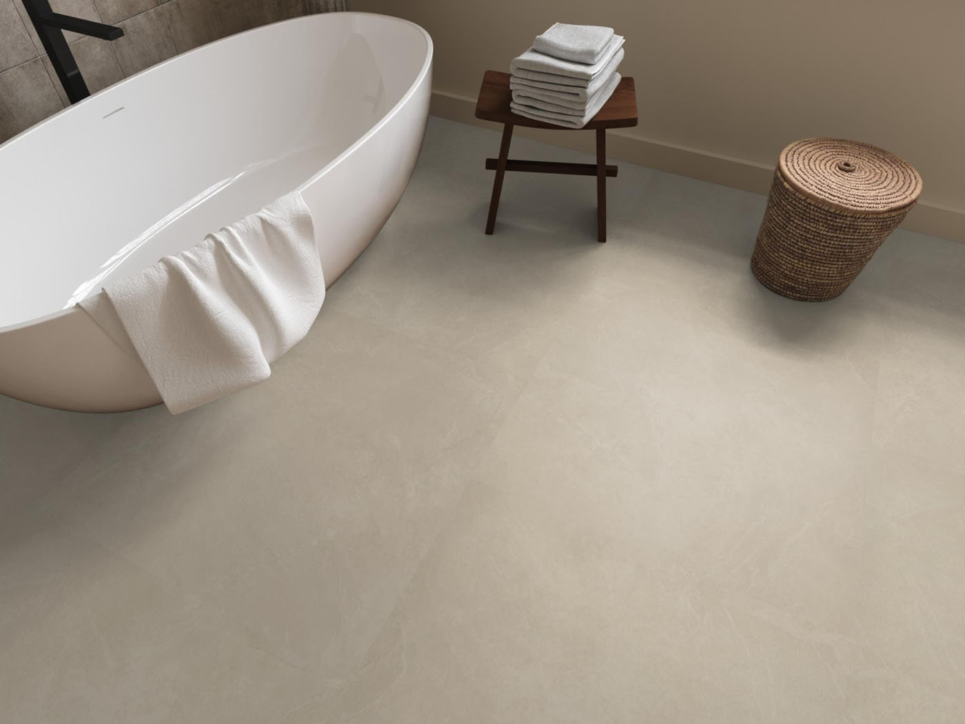 Gigafloor pvc klik betonlook/tegel Stanmore beige 10db geintegreerde ondervloer+Legservice - Afbeelding 5