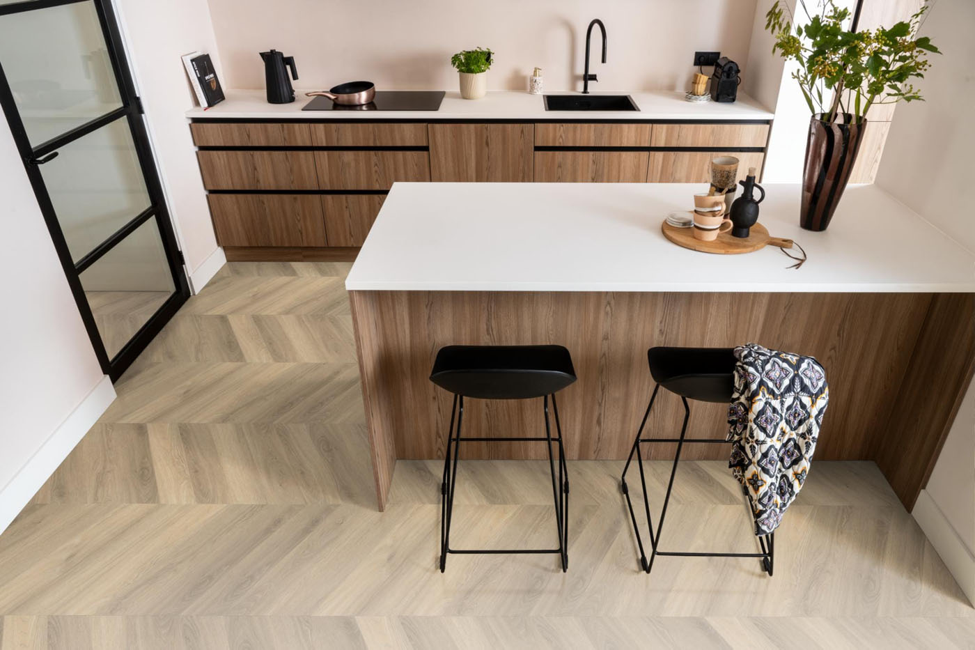 Ambiant plak pvc hongaarse punt Spigato beige - Afbeelding 6