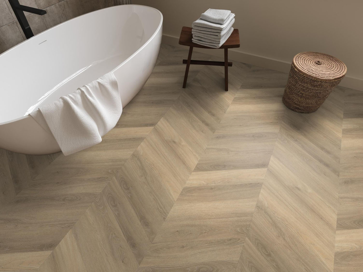 Ambiant plak pvc hongaarse punt Spigato beige - Afbeelding 4